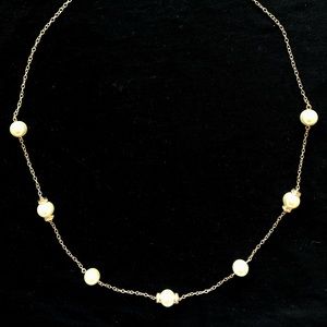 J. Crew gold and pearl long necklace